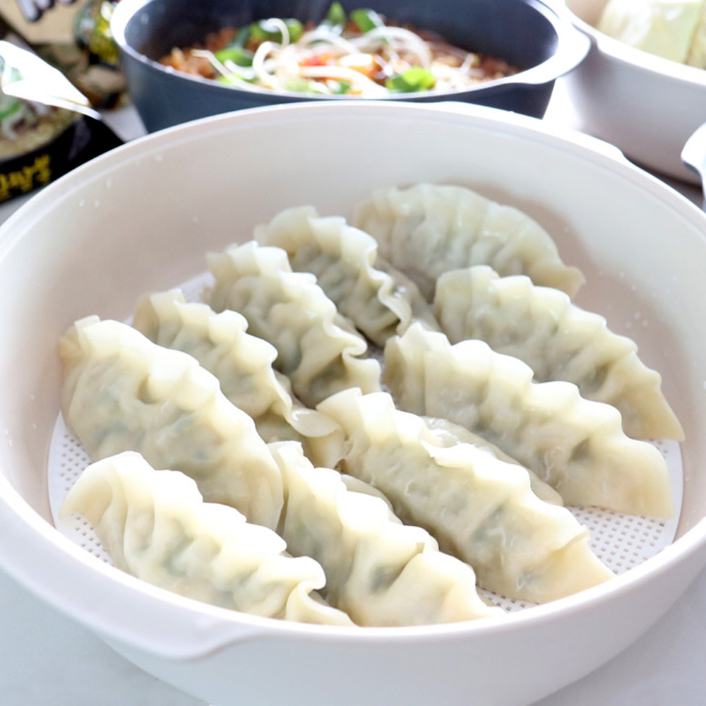 전자레인지용 찜기 계란찜기 라면용기 뚜껑세트 대형 2컬러 - 상품 이미지