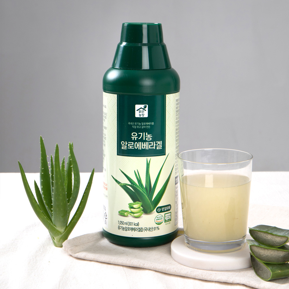맑은농장 유기농 알로에 베라 겔 세트 1050ml x 4개입 먹는 알로에 - 상세 이미지 3