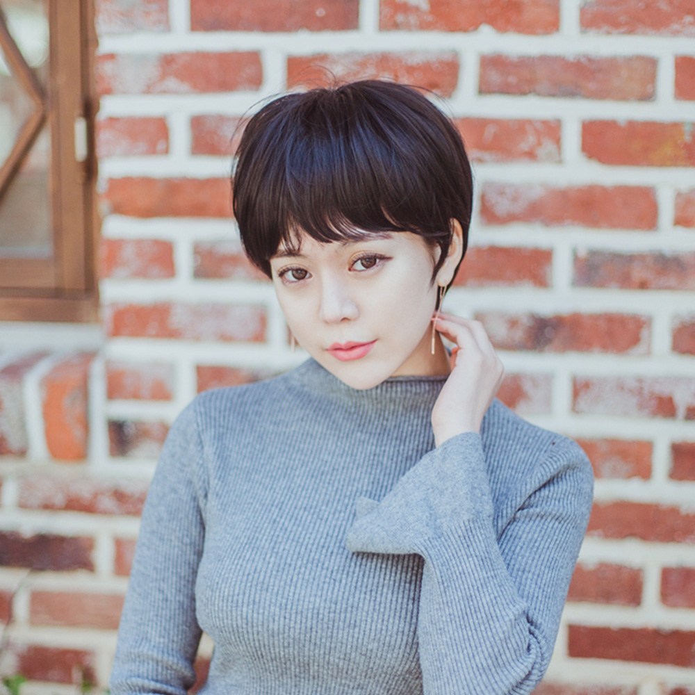 여자가발 숏컷 블랙 (전체가발,통가발) - 상품 이미지