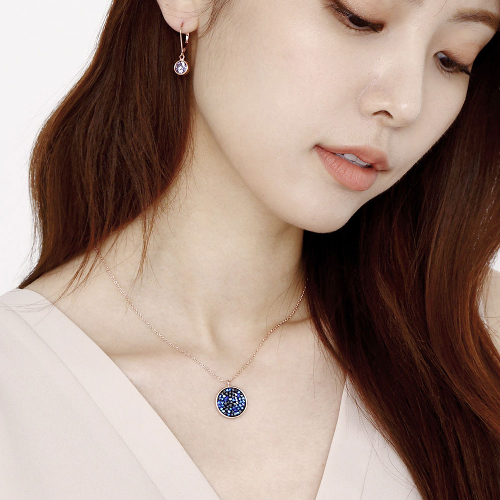 오스트리아 크리스탈 크리스탈 더스트 코인 팬던트 목걸이 이미지 6