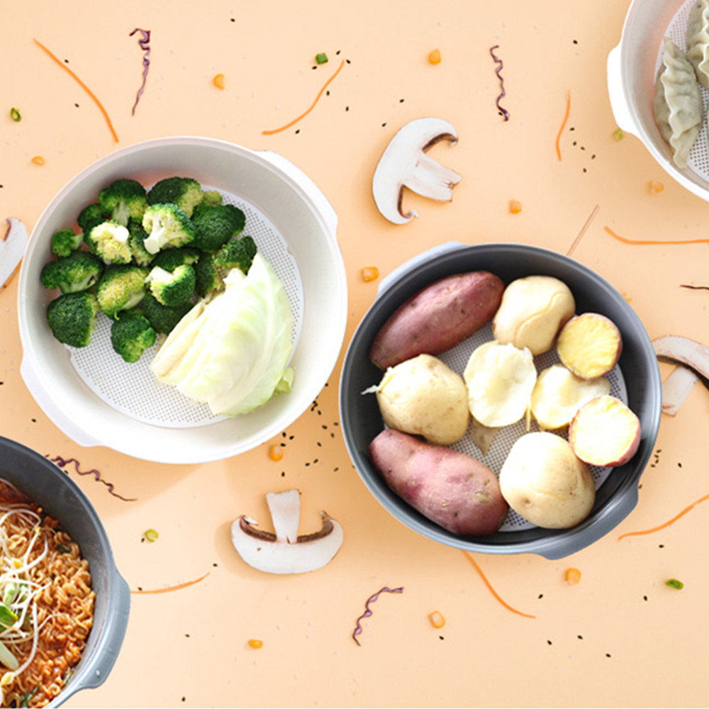 전자레인지용 찜기 계란찜기 라면용기 뚜껑세트 대형 2컬러 - 상세 이미지 4
