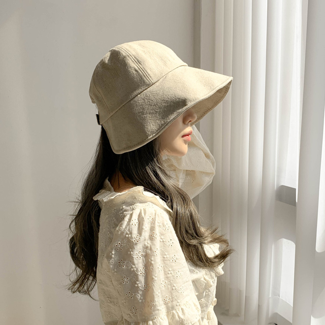 여름 챙넓은모자 여성용 벙거지 린넨 벨크로 사파리 모자