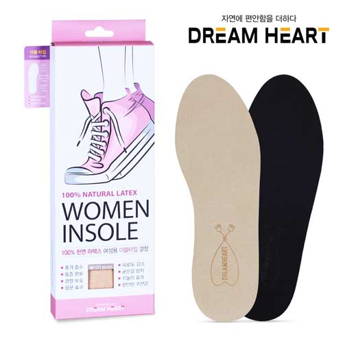 드림하트 더블형 여자 라텍스 깔창 기능성 아치 운동화 쿠션 평발 등산화 키높이 인솔