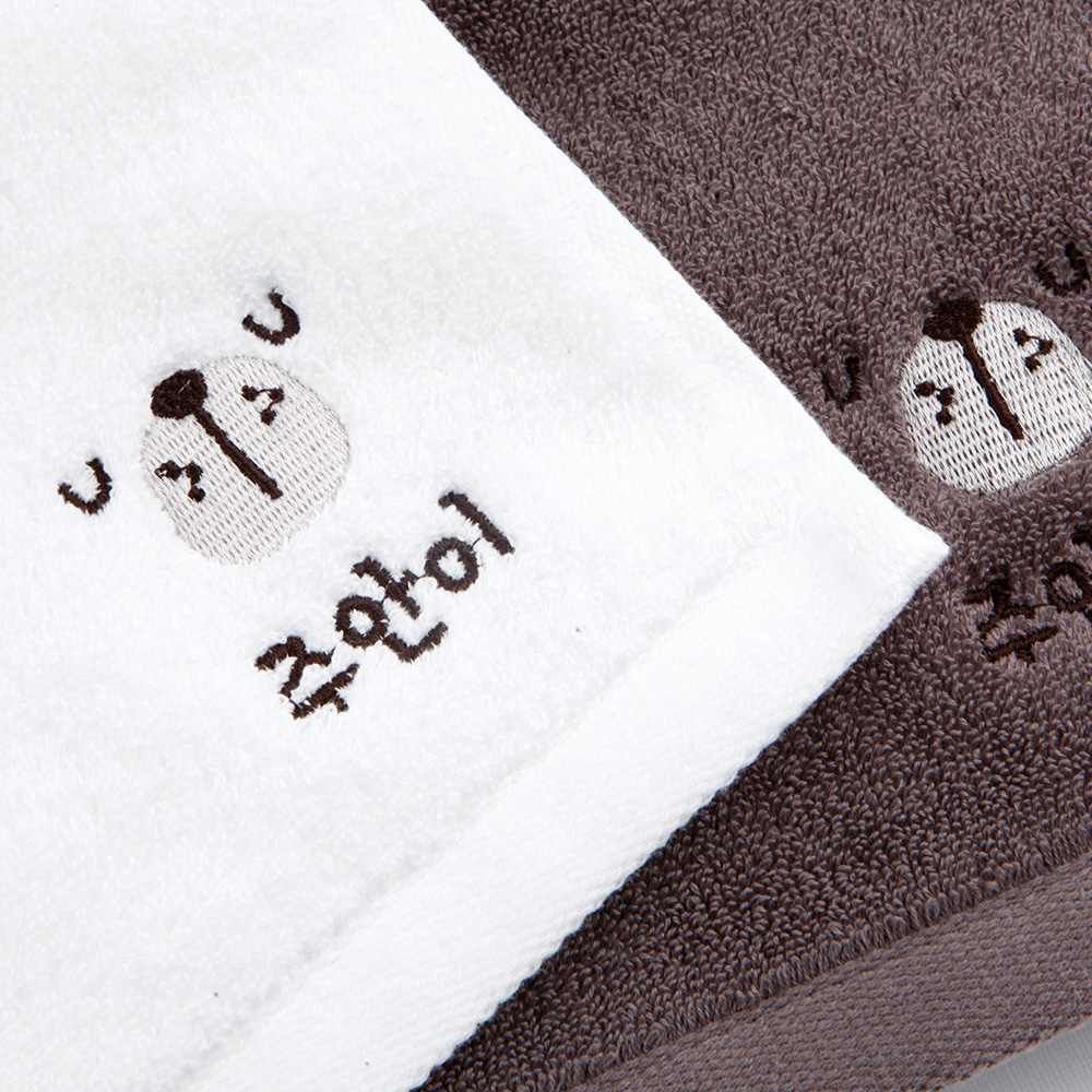 주문제작 송월 어린이집수건 고리수건 이름 자수 유치원 네임 타이포 pink