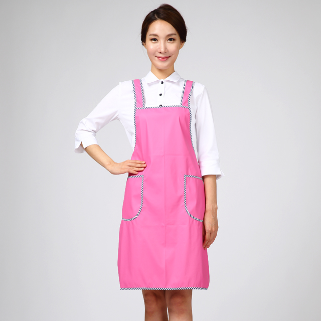 (11color)진핑크 H형 단면 포켓 무광방수앞치마 배식 우레탄단면방수앞치마 이미지 8
