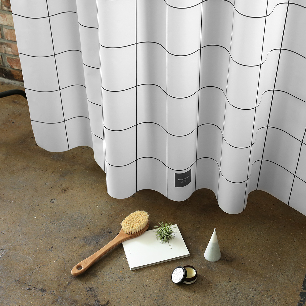 원세븐나인 패브릭 샤워커튼 그리드 M