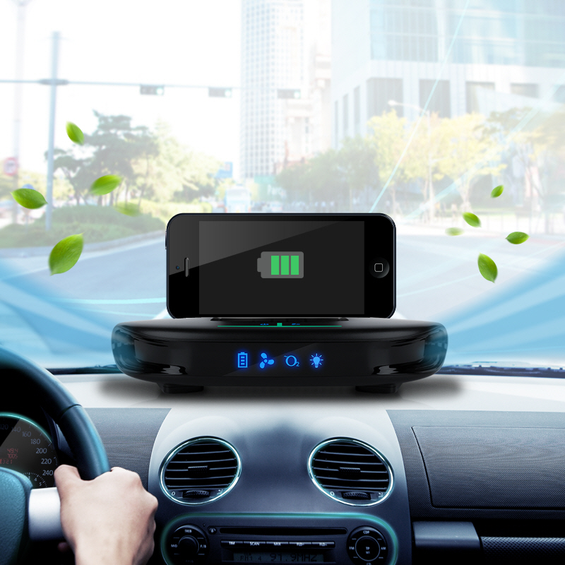 더존 휴대폰 무선충전거치대 겸용 공기청정기 WA-100