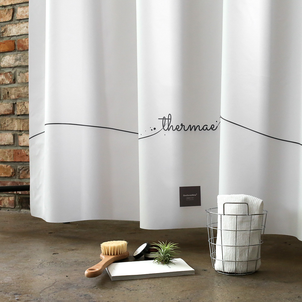원세븐나인 패브릭 샤워커튼 테르마이 M 호텔 욕실 북유럽 방수 화장실 욕조 부스
