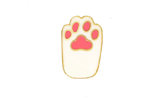 고양이 발바닥 뱃지 - 금속 귀여운 브로치 옷핀 동물 발 - 상세 이미지 3
