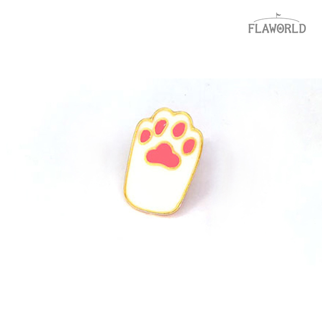 고양이 발바닥 뱃지 - 금속 귀여운 브로치 옷핀 동물 발 - 상품 이미지