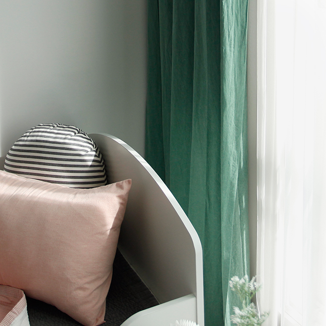 레트로 린넨 거실 아이방 커튼 핀스타일 S - 가로125세로150