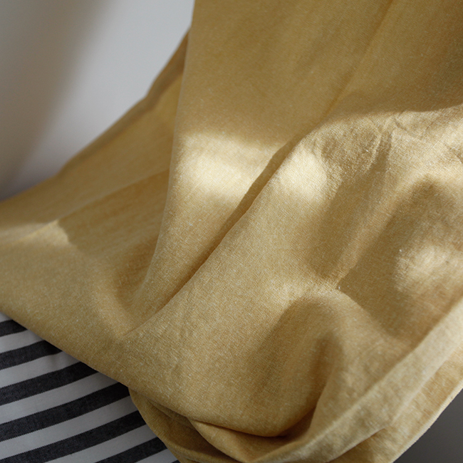 바이아미 레트로 린넨 커튼 옐로우 솔리드 아이방 거실