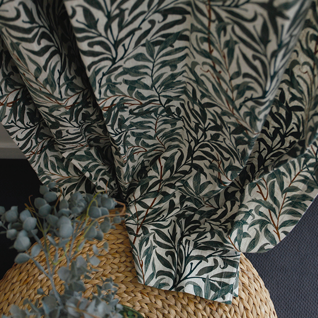 올리비아 린넨 커튼 프린트 빈티지 맞춤제작 핀커튼