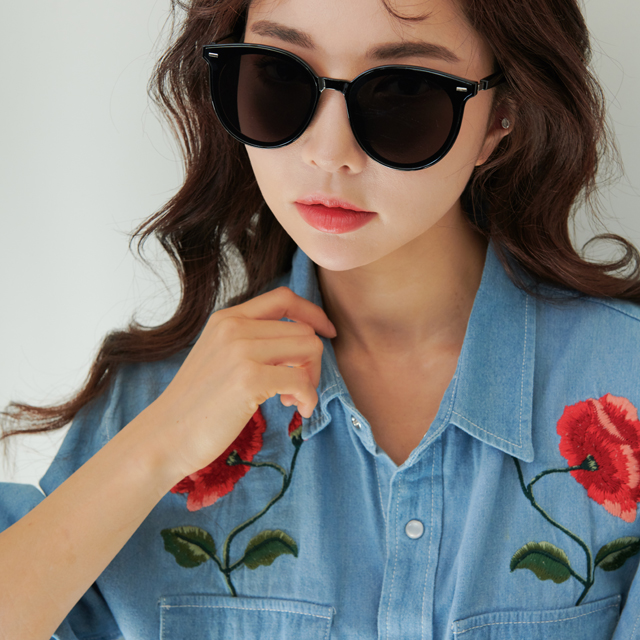 동글이 빅사이즈 뿔테 편광렌즈 남자 여자 선글라스 - 상세 이미지 3