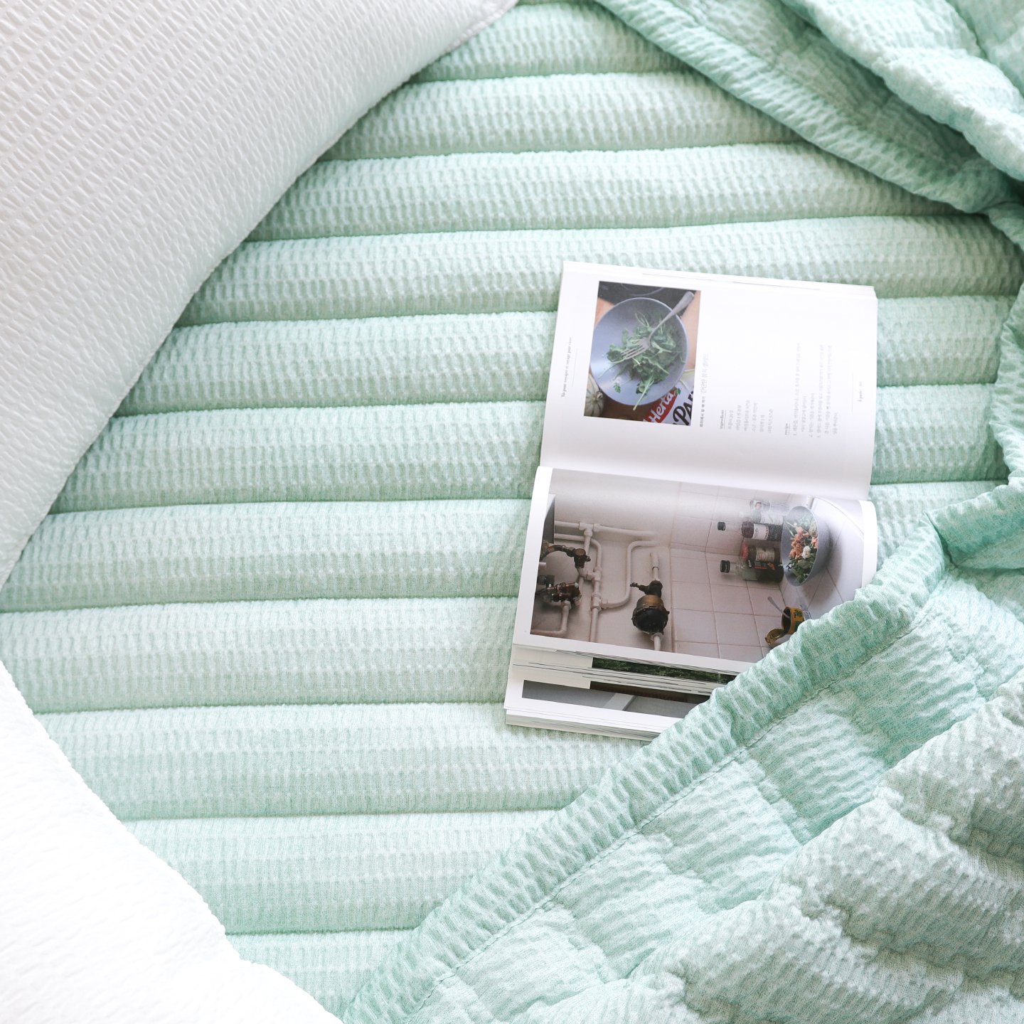 여름 침대패드 모달 시어서커 일자누빔 미끄럼방지 이불패드