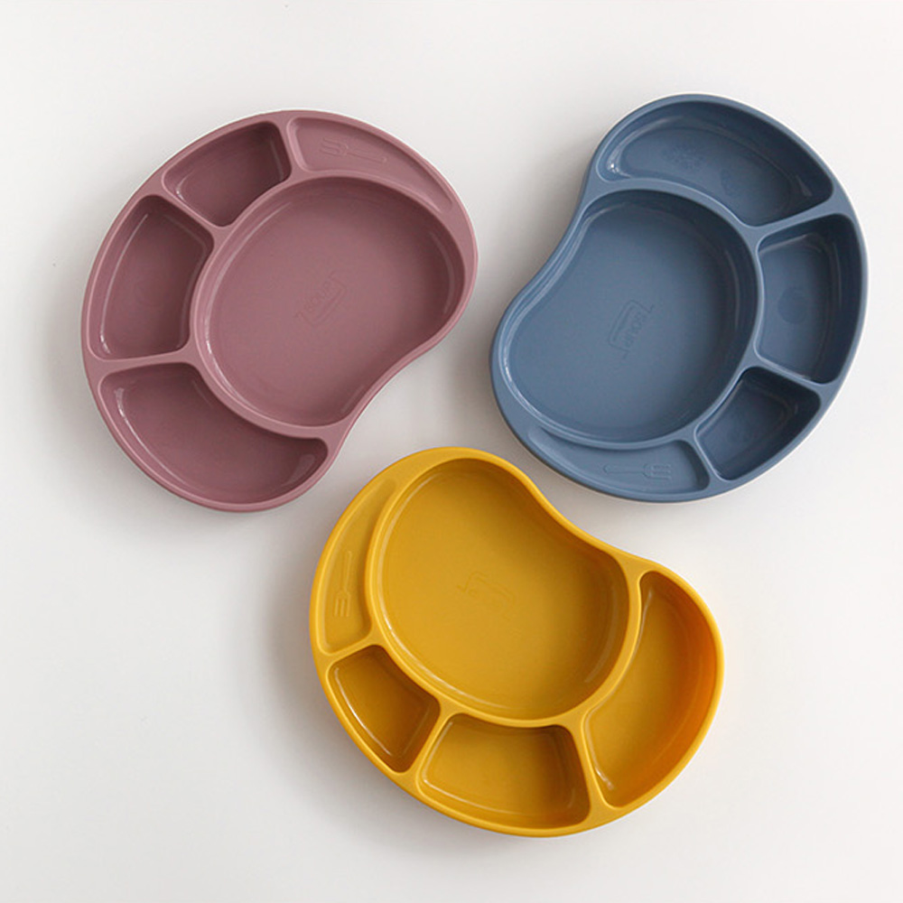 파스텔 실리콘 유아 흡착식판 어린이 접시 간식그릇