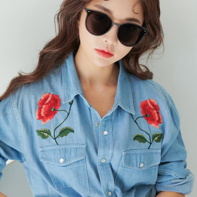 동글이 빅사이즈 뿔테 편광렌즈 남자 여자 선글라스 - 상세 이미지 2