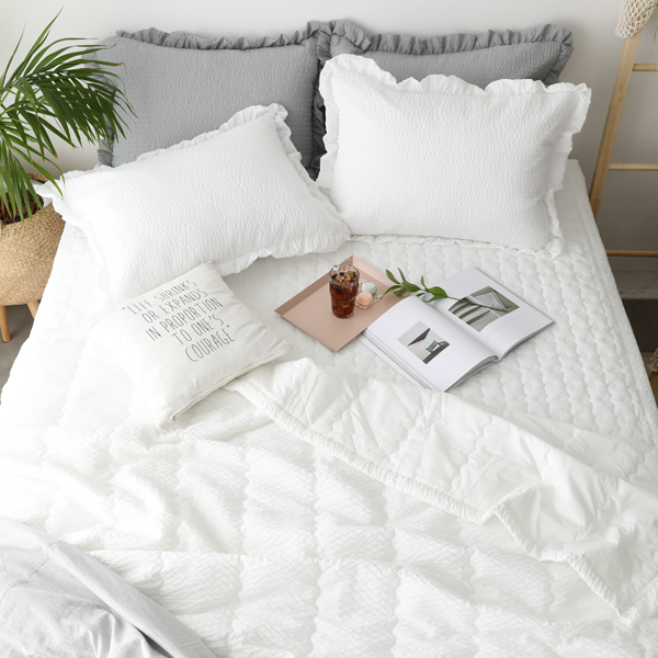 여름이불 국내생산 부드러운 스노우 시어서커 시원한 차렵이불 간편세탁 아사 단품 옐로우 SS