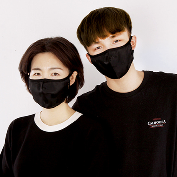들꽃잠 인견 마스크 자모 입체 블랙 FREE(One size), 블랙, 1개 - 상품 이미지