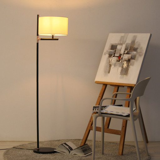 스탠드조명 플로어 에시아 장스탠드 145cm 인테리어 패브릭 갓 거실 조명 전구 무드등