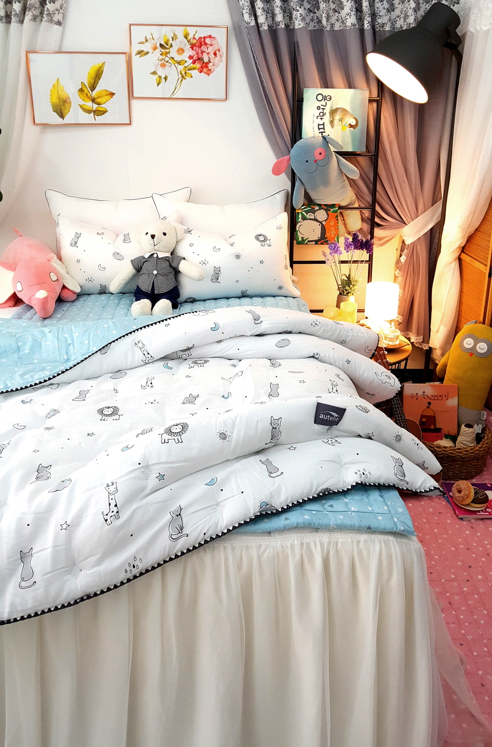 라이온 구름 간절기 모달이불 어린이이불 세트