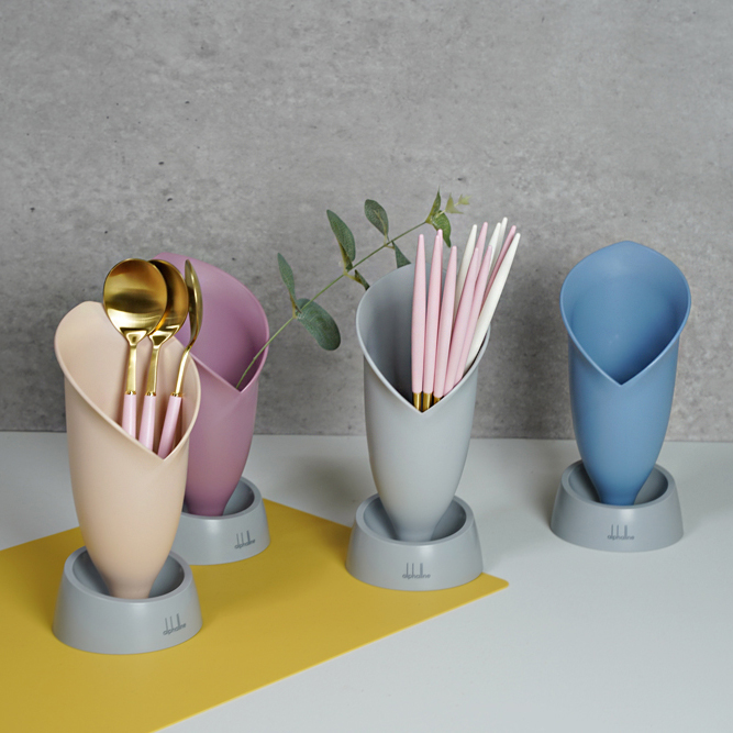 툴립모양 물빠짐 수저통