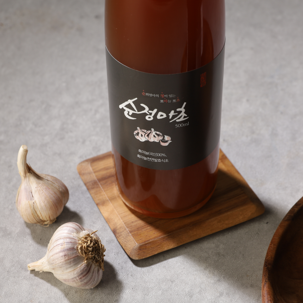 순희엄마 순정마초(흑마늘 천연발효식초) 500ml 직접만드는 자연발효 흑마늘 초모식초 - 상세 이미지 2
