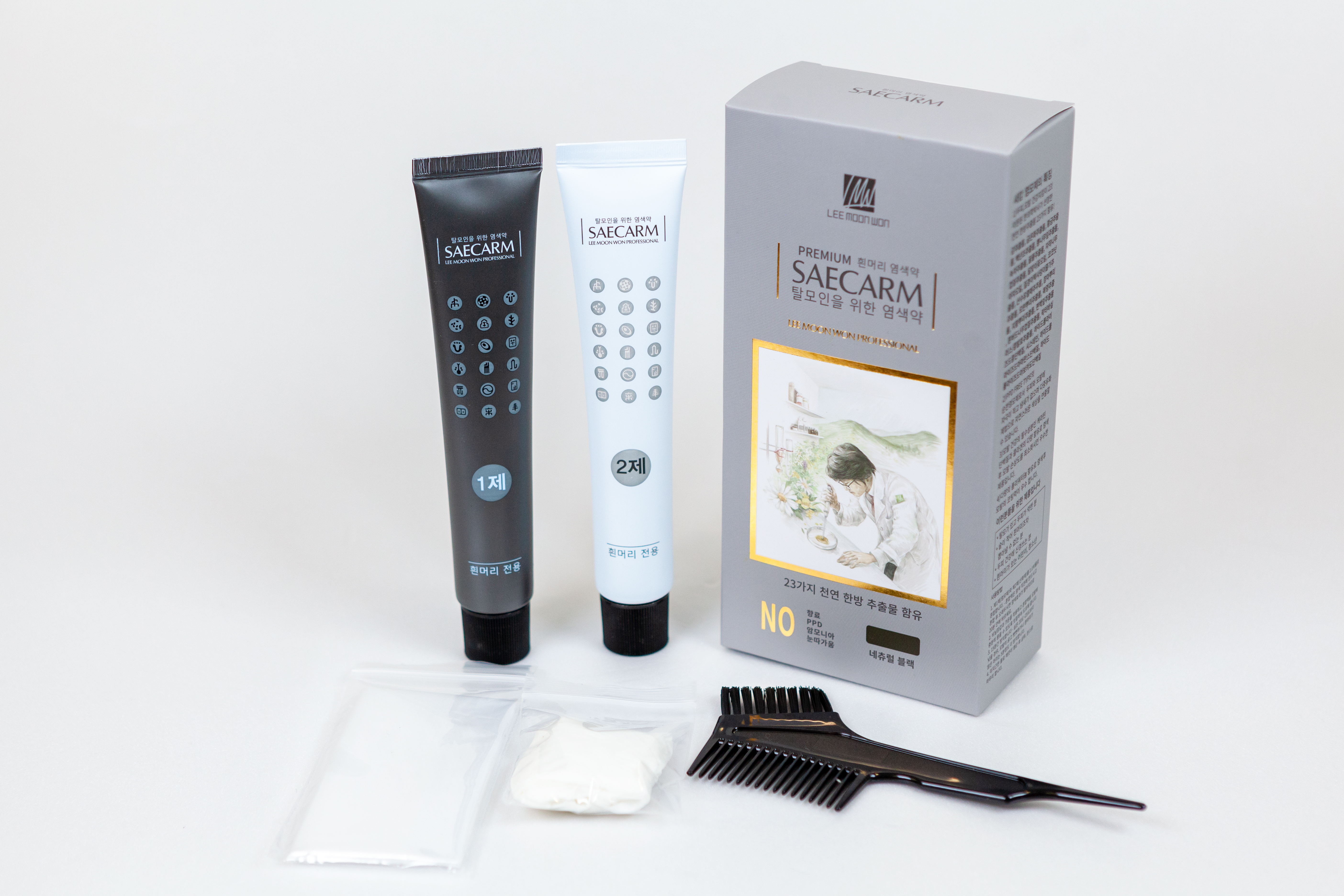 이문원 저자극 바르는 염색약 새캄 160g 순한 흰머리 새치 이미지 2