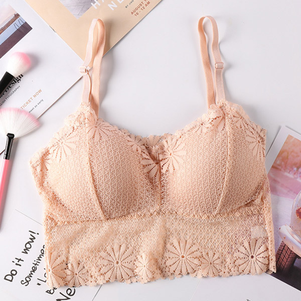 노와이어 볼륨레이스 브라 플라워자수 브라렛 캡내장 이미지 7