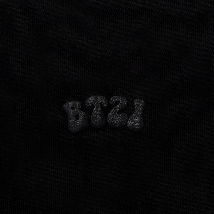 Friends line BT21 flower logo black short-sleeved T-shirt