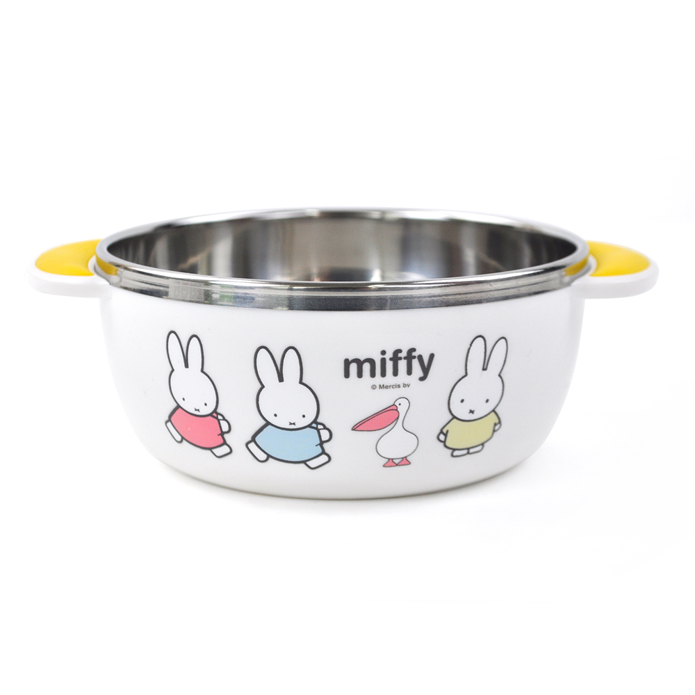 화이트 미피 논슬립 스텐대접 유아 캐릭터 식기 어린이집 유치원 준비물 국그릇 밥그릇
