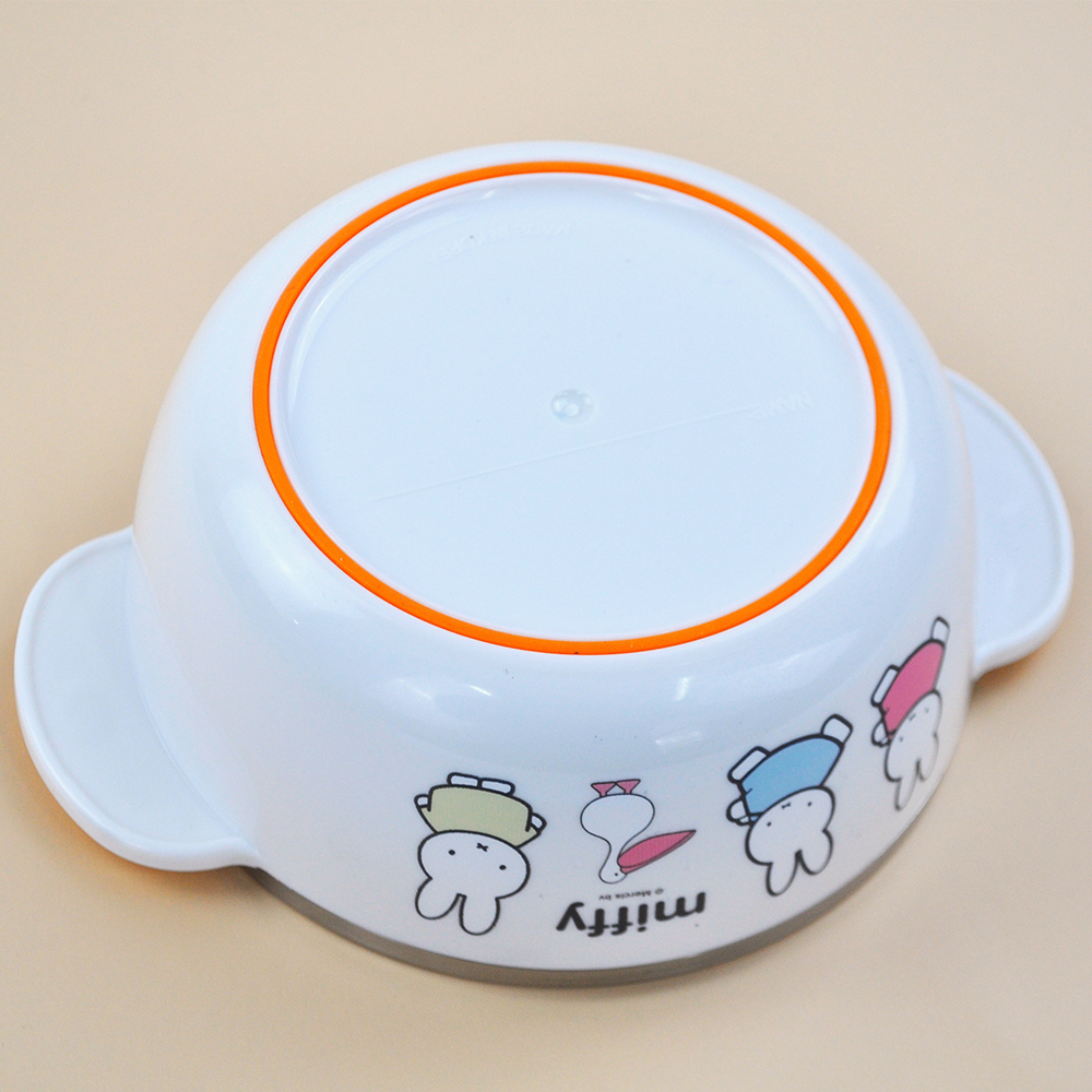 화이트 미피 논슬립 스텐대접 유아 캐릭터 식기 어린이집 유치원 준비물 국그릇 밥그릇