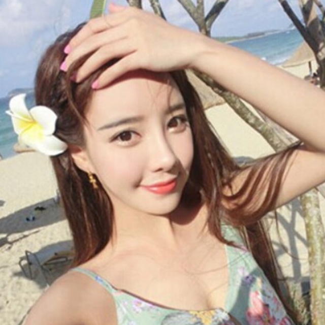 플루메리아 하와이 꽃 핀 [헤어핀 머리핀 플라워 삔 셀프웨딩 하와이안 괌] - 상품 이미지