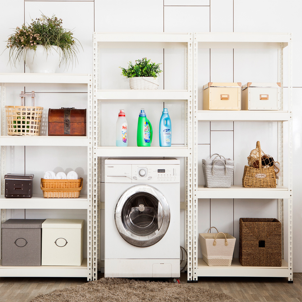 세탁기 선반 드럼 건조기 통돌이 김치냉장고 철제 조립식 앵글 500x300x1500 2단