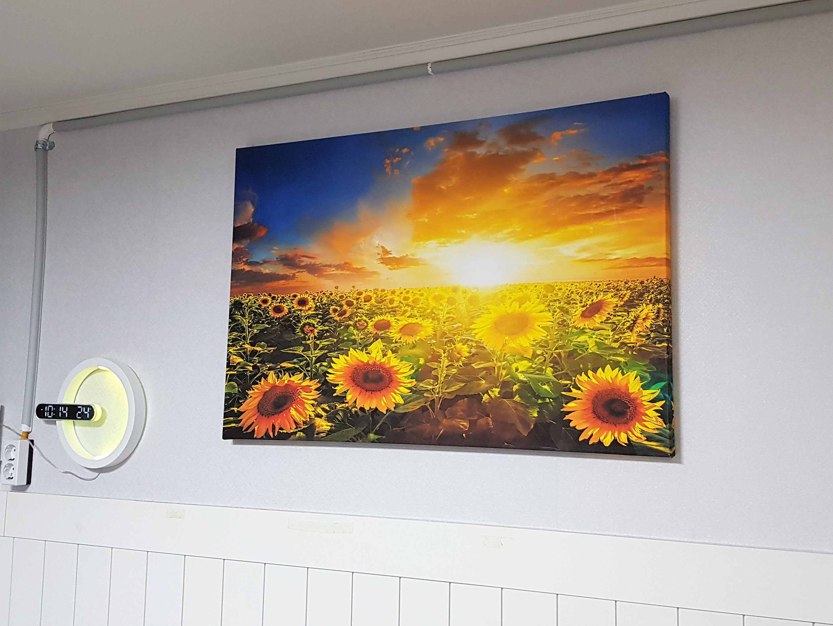 해바라기 액자 120x80cm 그림 돈들어오는 벽인테리어 사무실 거실 황금빛 해바라기들판