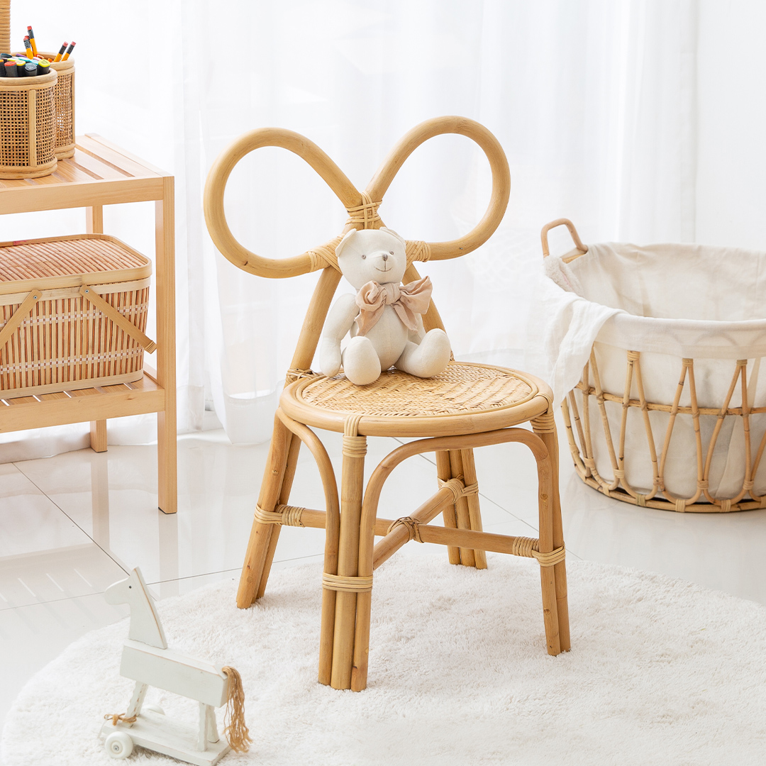 벨라 라탄의자 리본 라탄체어 카페 디자인 우드 아이방 촬영소품 감성포토존