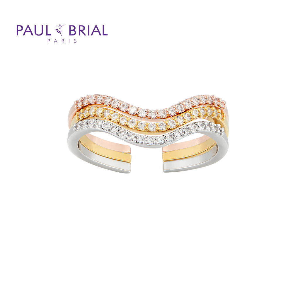 폴브리알 주얼리 큐빅 삼색 링 PYSR0078_SILVER