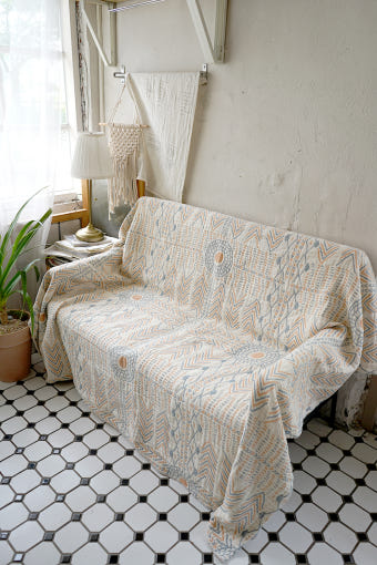 블랑쉬 뉴트럴 보해미안 에스닉 거즈 대형 담요