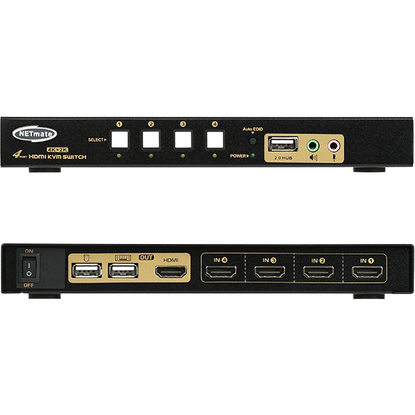 강원전자 넷메이트 4K 지원 HDMI KVM 4:1 스위치(USB/케이블 포함) NM-HKD04C - 상세 이미지 3