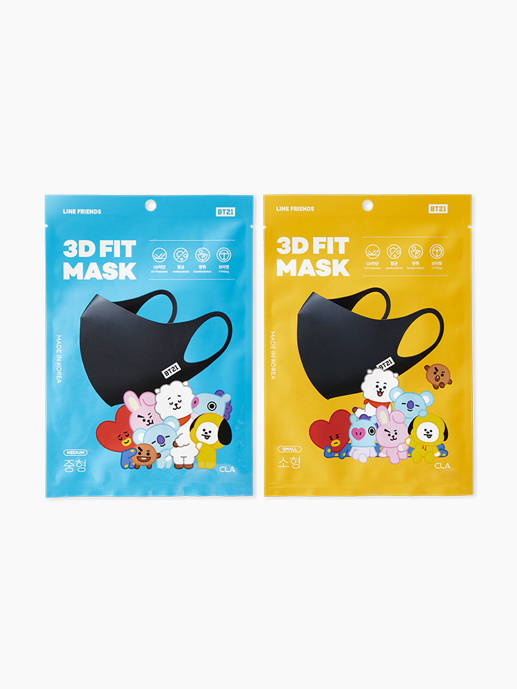 Friends line BT21 3D FIT MASK Small & Medium mask set