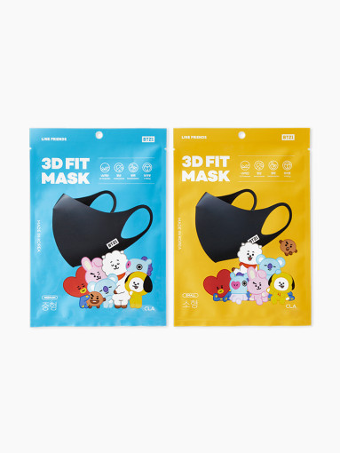 Friends line BT21 3D FIT MASK Small & Medium mask set
