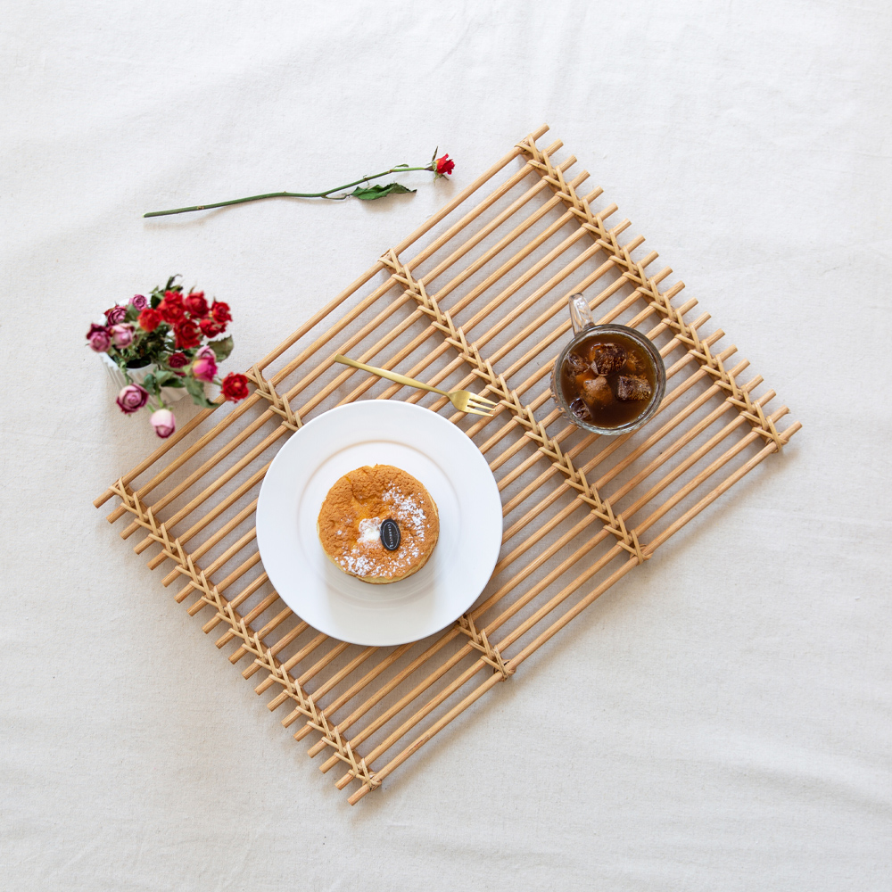 식탁매트 우드 내추럴 라탄 주방 인테리어 홈데코 테이블매트