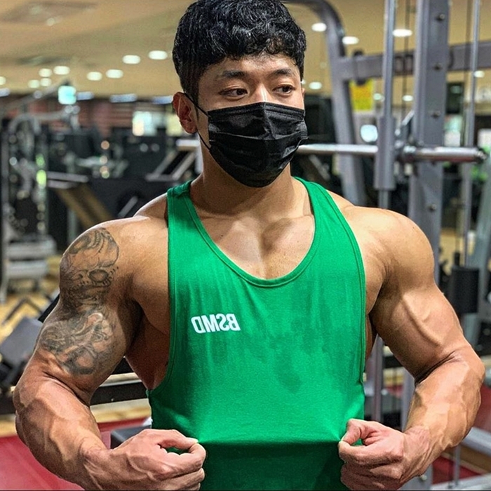 비스트모드 스탠다드 남자 헬스 나시 짐웨어 티셔츠 027그린 BSMD - 메인 이미지