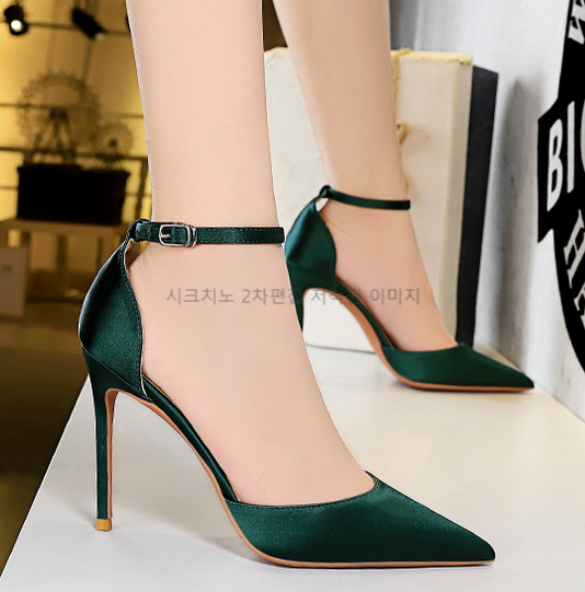 220-260 비앤토 10cm 스틸레토 스트랩 새틴 하이힐 6color 상세 이미지 19