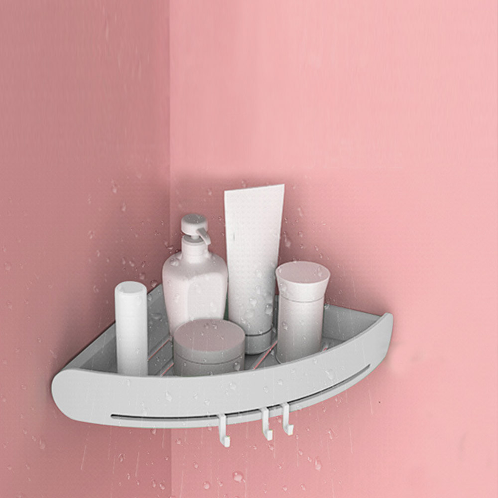 무타공 욕실 선반 흡착 걸이 코너 선반 욕실 수납장 공간활용 - 상세 이미지 4