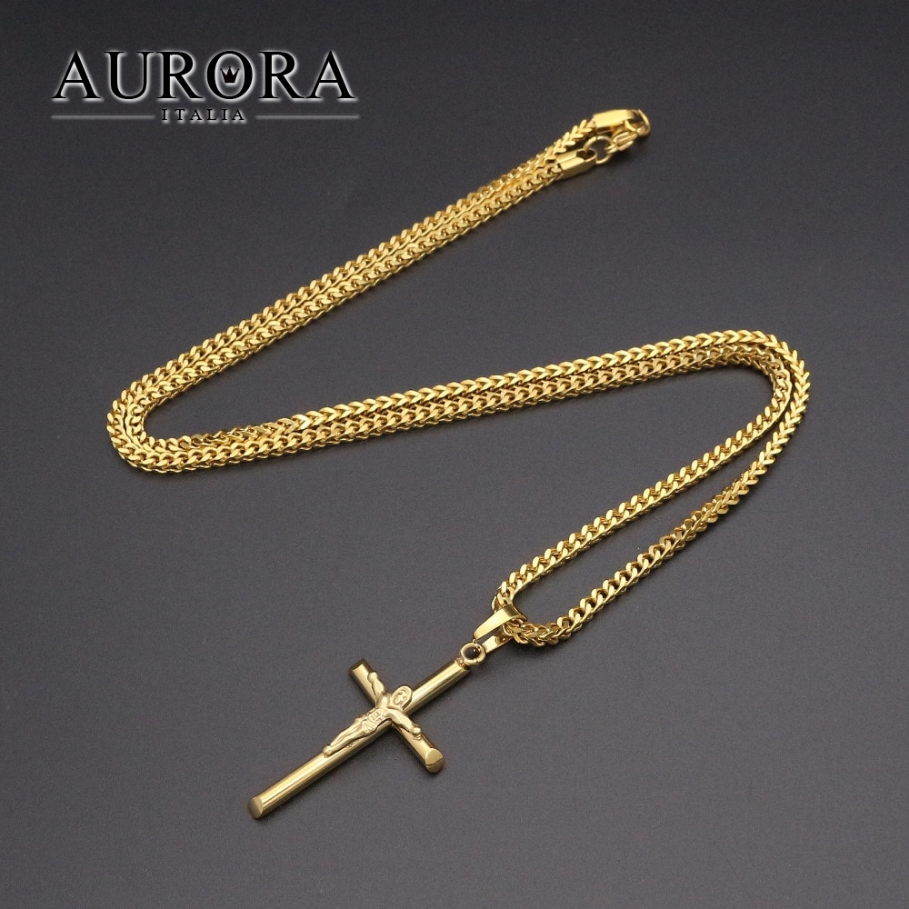 명품브랜드 골드 십자가 목걸이 CROS-1815 : AURORA ITALIA