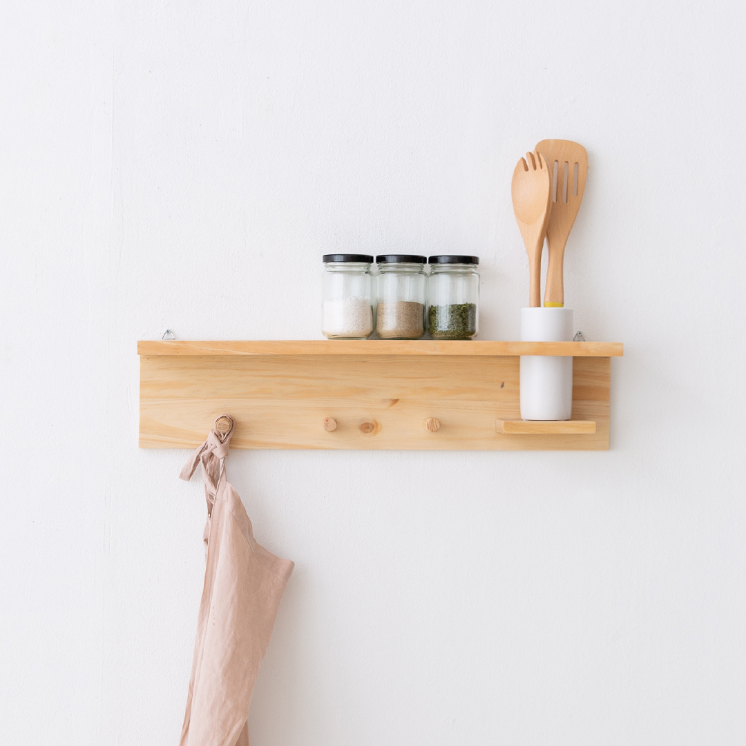 쿠쿠마 원목 벽걸이 벽선반 주방 거실 펜트리 다용도 수납선반 인테리어
