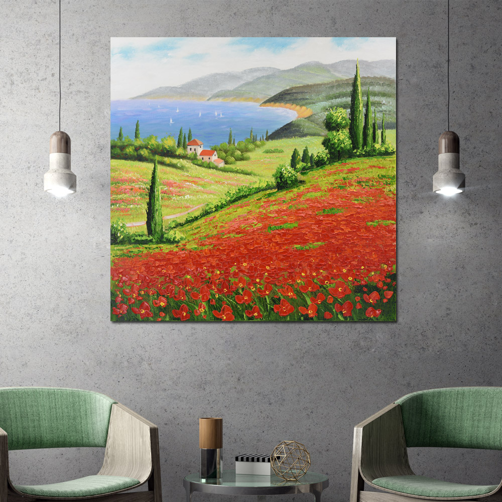 [Gallery Edition] 풍경화 인테리어 모란 그림 액자 (60cmx60cm) - 상세 이미지 5