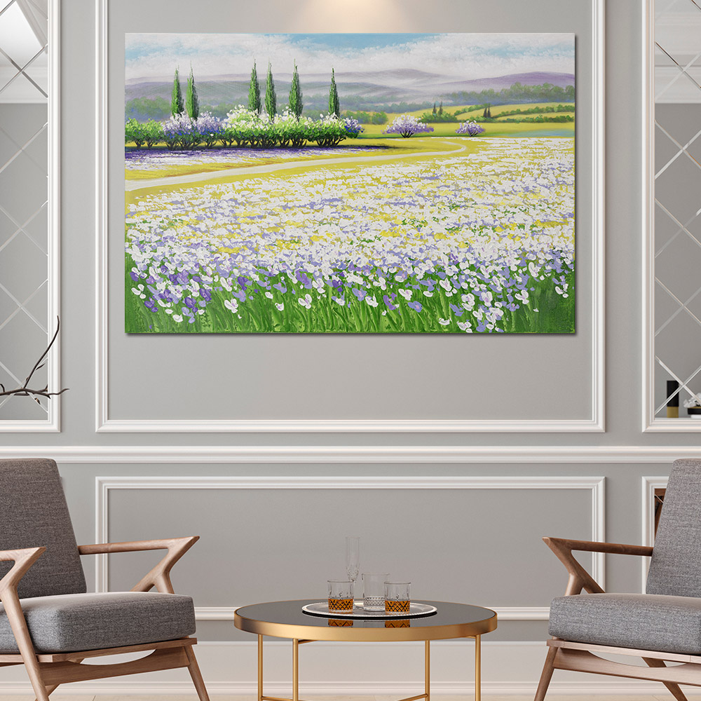 풍경액자 벽장식 모란꽃 행운 풍수 그림 (90cmx60cm) - 상세 이미지 4