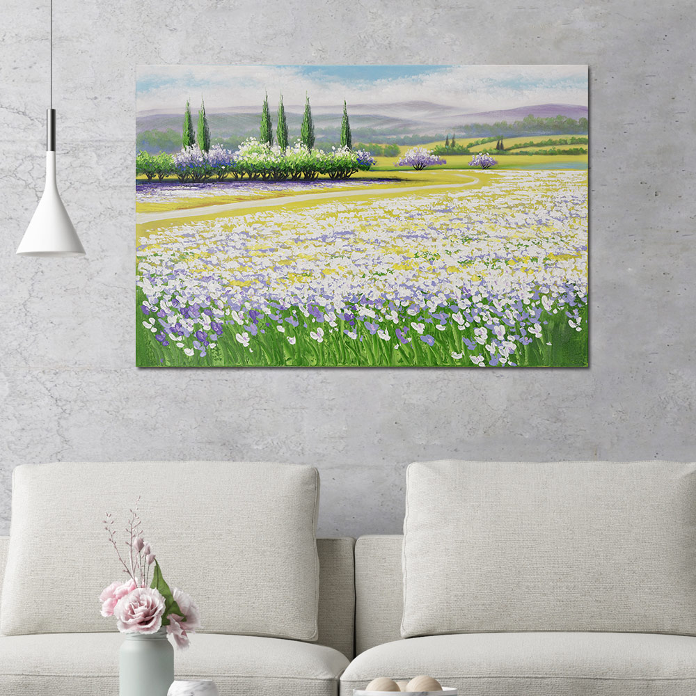 풍경액자 벽장식 모란꽃 행운 풍수 그림 (90cmx60cm) 이미지 6